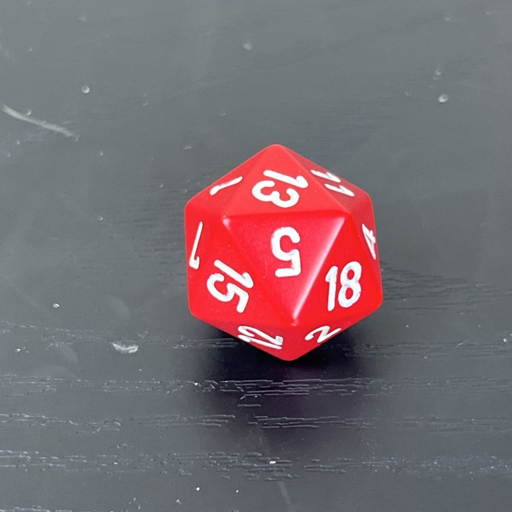 Red D20 20 Sided Die RPG Dice‎ Board Game Replacement New